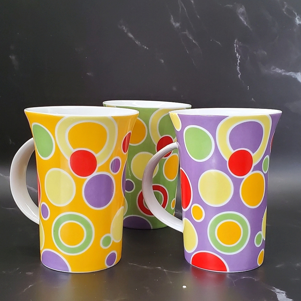 Maxwell Williams Polkadelic Pattern Mugs Set Of 3